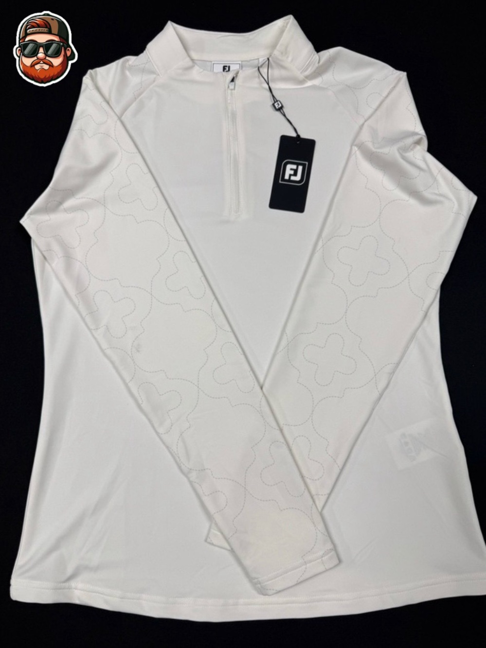 FootJoy - Women’s Small - White Printed Sleeve 1/4 Zip - NEW